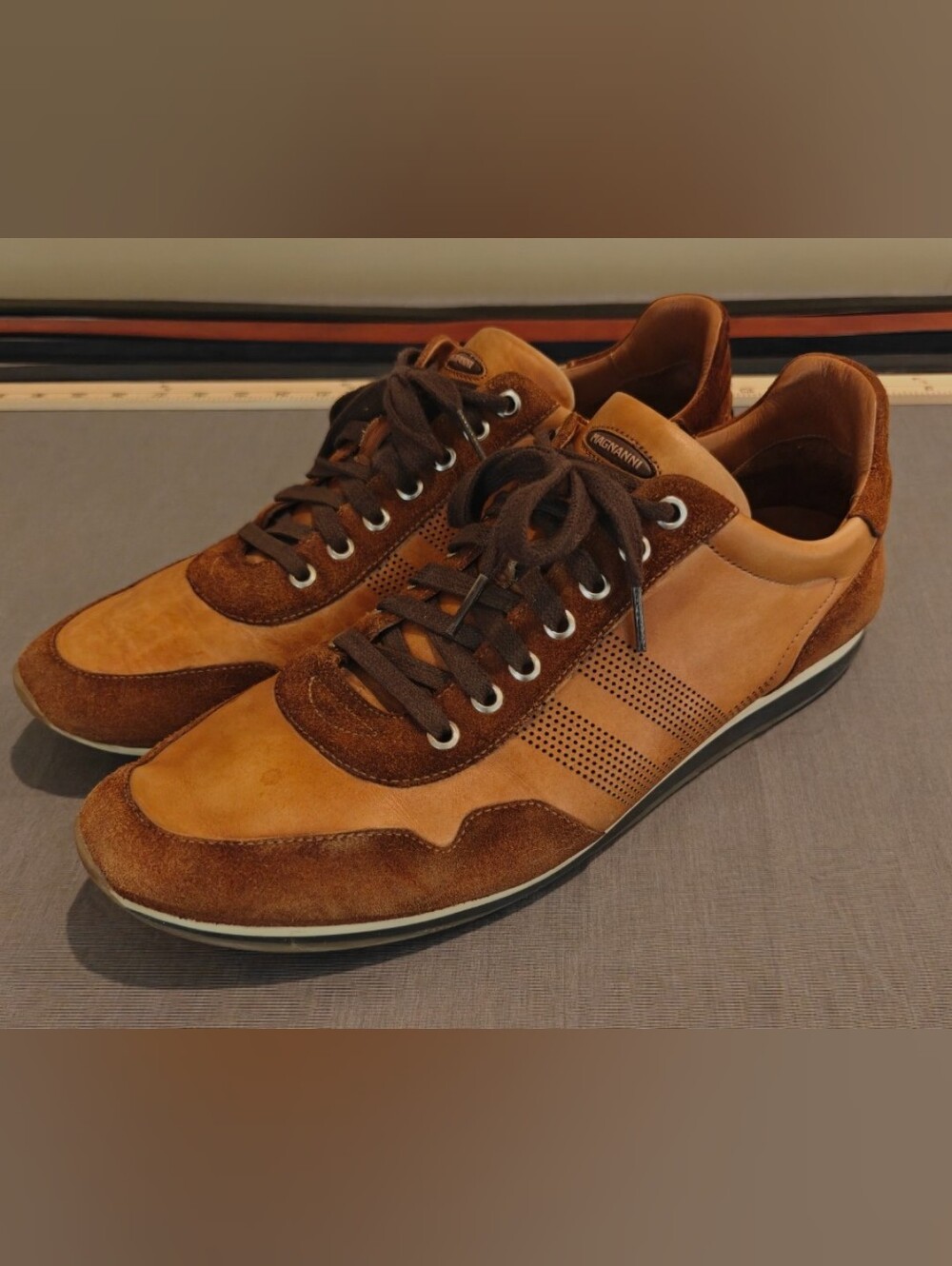 Magnanni Cristian Brown Leather and Suede Sneakers Size US 11.5 M